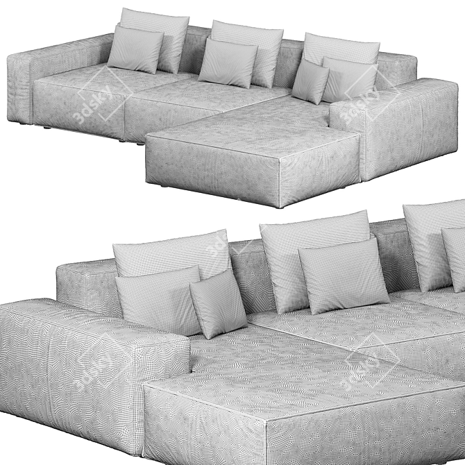 Modular Jesse Daniel Chaise Longue 3D model image 5