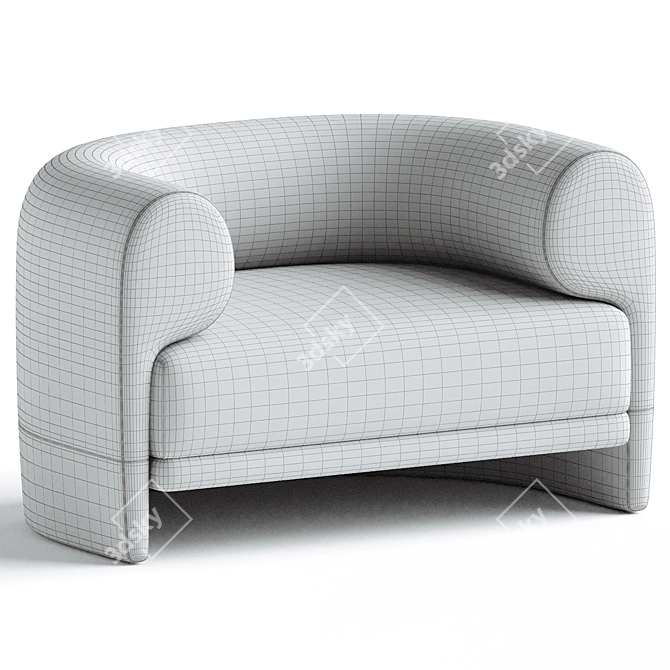 Elegant Andrea Bonini Armchair 3D model image 3