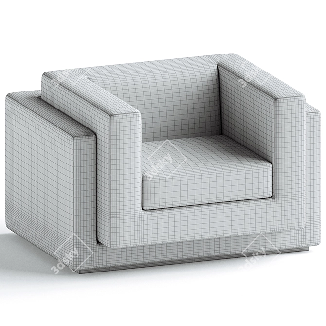 Modern Chic Lille Armchair 3D model image 3