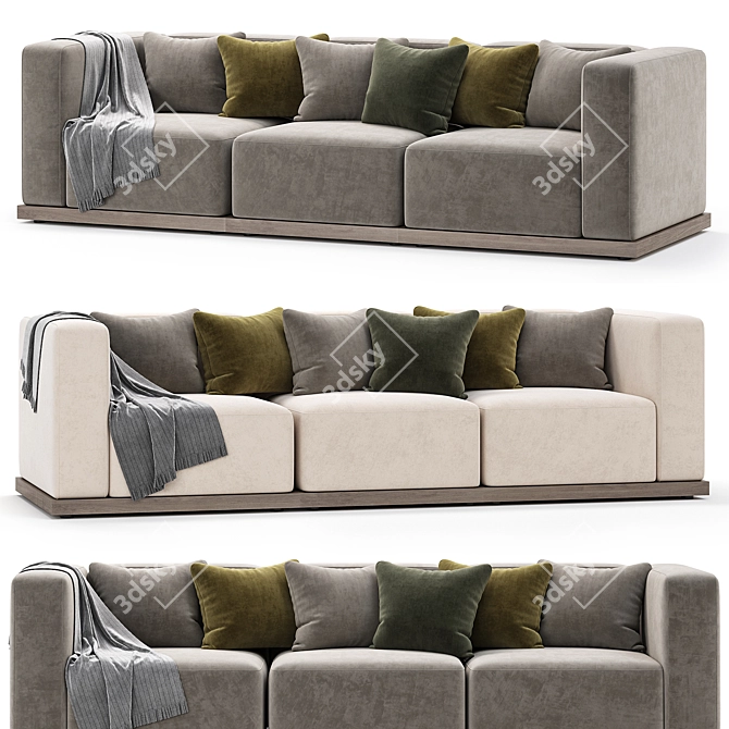 Minimalist S02 Sofa Set by Karimoku 3D model image 1