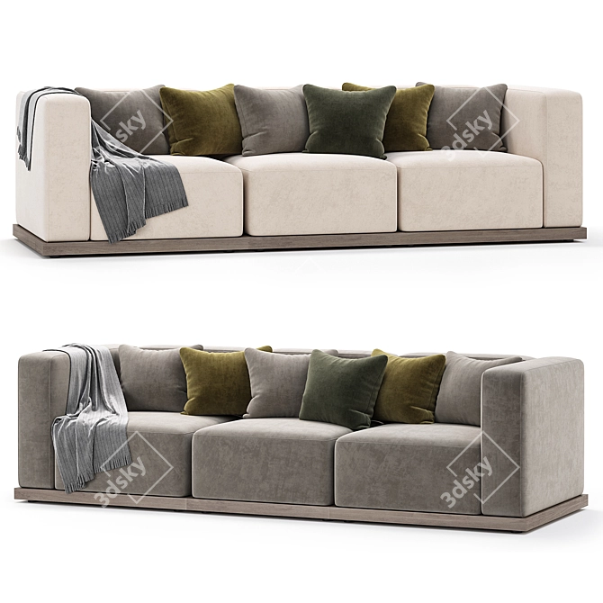 Minimalist S02 Sofa Set by Karimoku 3D model image 2