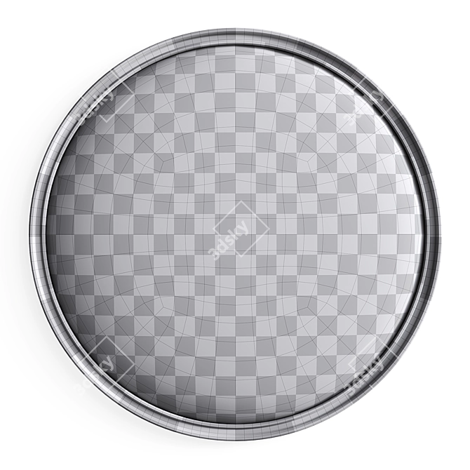 Modern Wave Metal Mirror Set 3D model image 5
