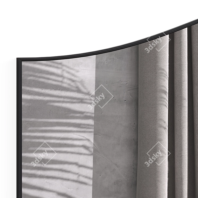 Modern Wave Metal Mirror Set 3D model image 6