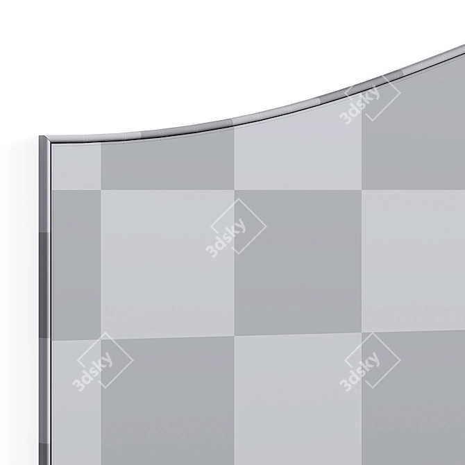 Modern Wave Metal Mirror Set 3D model image 7