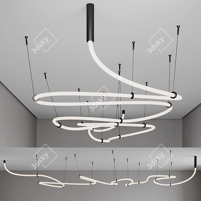 Flexible Neon Pendant Light Kit 3D model image 2