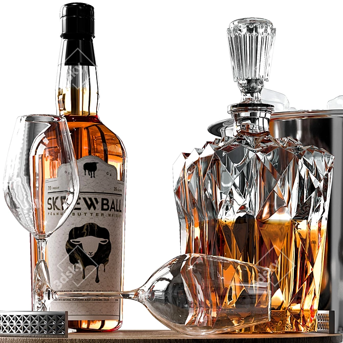 Premium Whiskey Decanter Set No5 3D model image 5