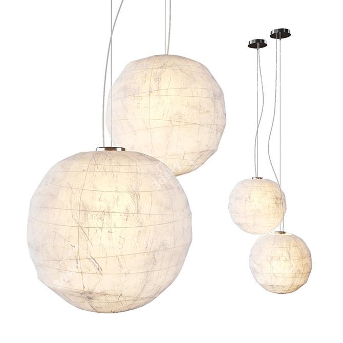 Japanese Style Suspension Lamp 3D model image 1