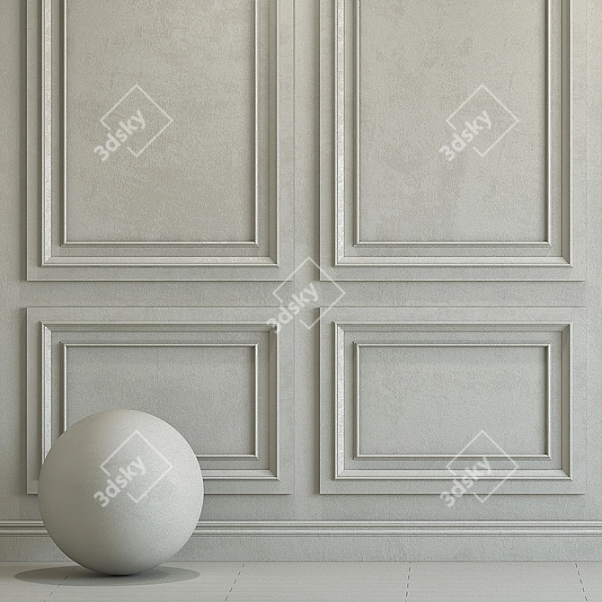 Repose Gray Decorative Plaster Molding 3D model image 3