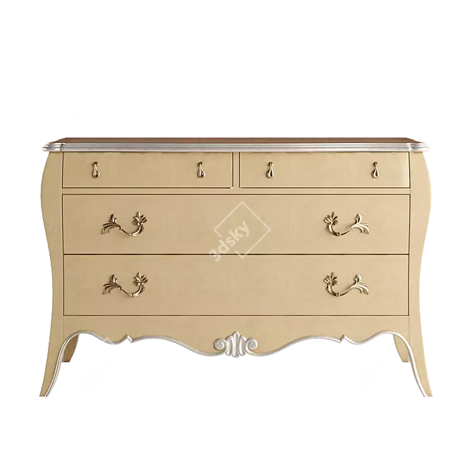 Italian Classic Style Dresser 3D model image 2