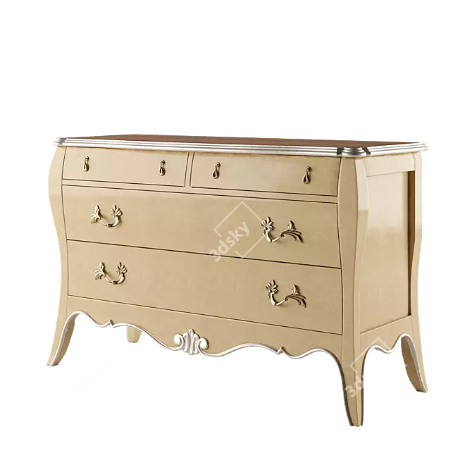 Italian Classic Style Dresser 3D model image 3