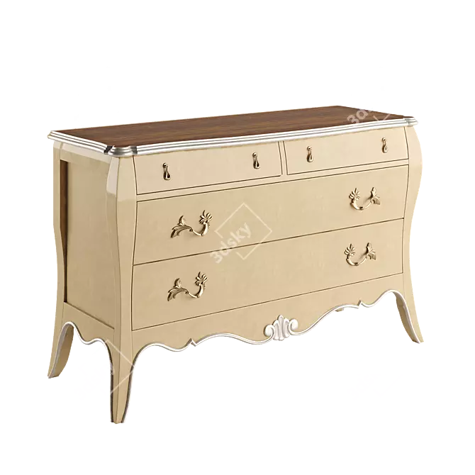 Italian Classic Style Dresser 3D model image 4