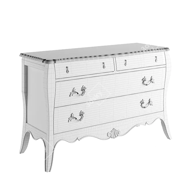 Italian Classic Style Dresser 3D model image 5