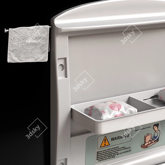 Foldable Baby Changing Station 3D model image 3