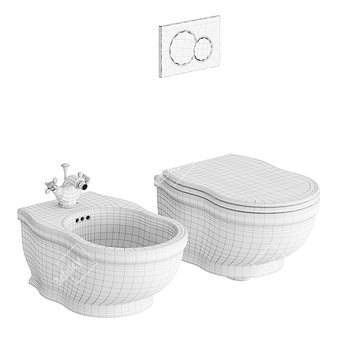 Time Wall-Hung Ceramic Toilet & Bidet 3D model image 5