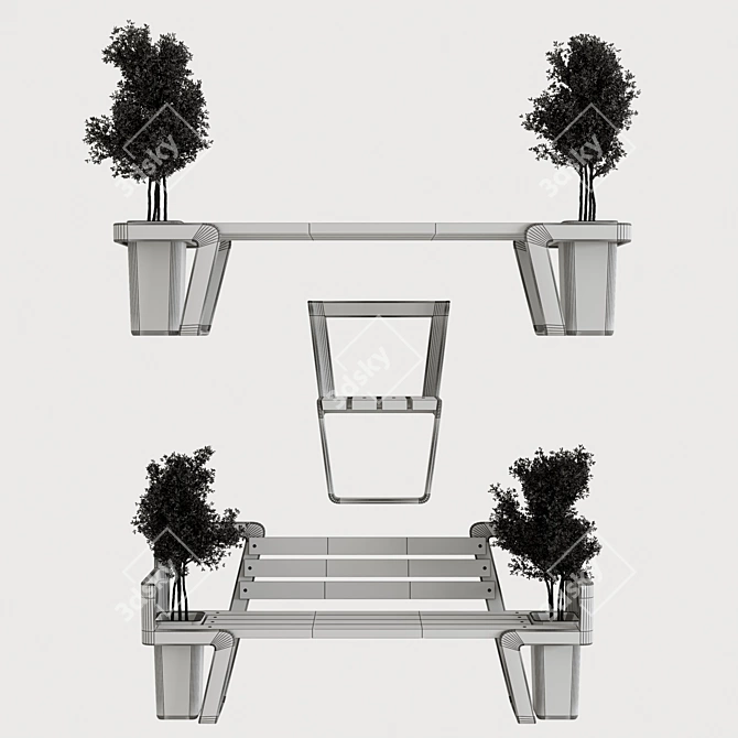 Modern Urban Furniture Set 14 3D model image 4