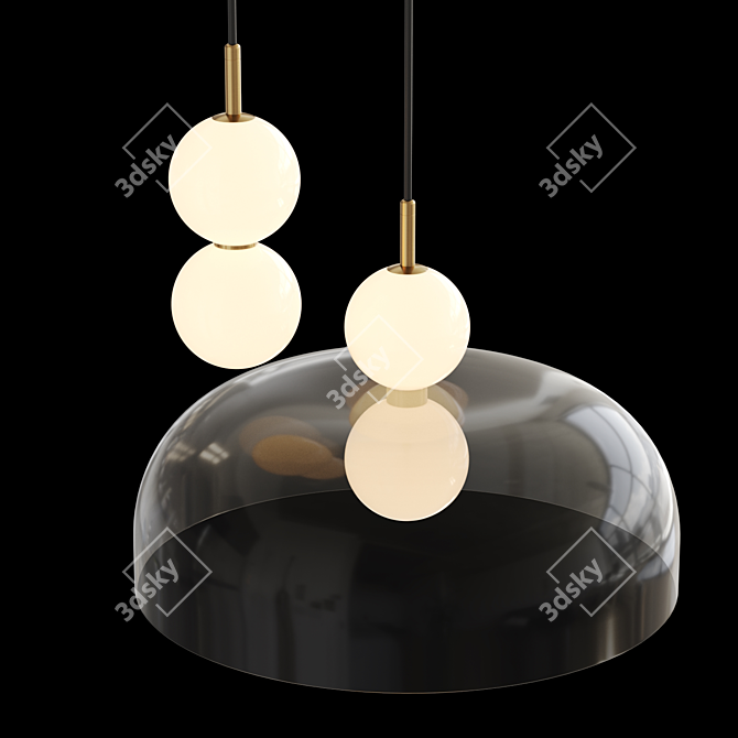 Glass Globe LED Pendant Light 3D model image 2