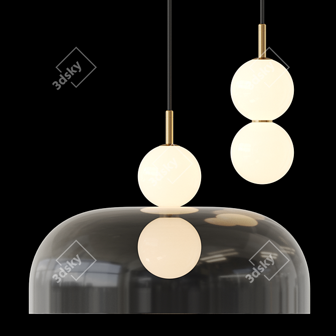 Glass Globe LED Pendant Light 3D model image 3
