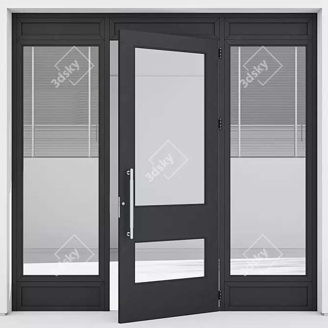 Aluminum Door 314 Corona Render 3D model image 1