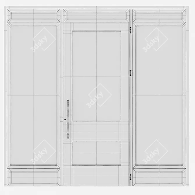 Aluminum Door 314 Corona Render 3D model image 4