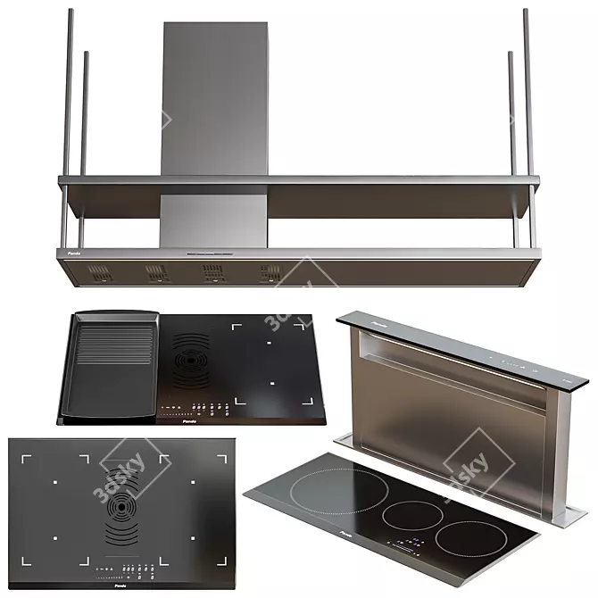 Modern Pando Appliance Set 3D model image 1