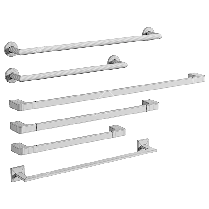 Stylish Towel Bar Collection 3D model image 3