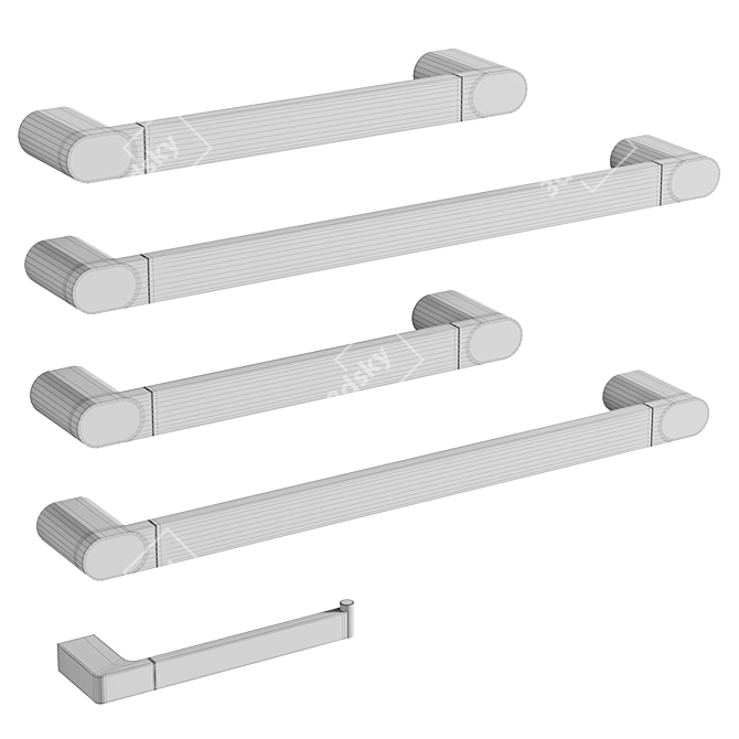 Chrome Towel Bars Collection 3D model image 2