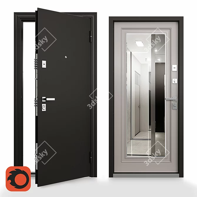 Ultimatum M Steel Door Design 3D model image 1