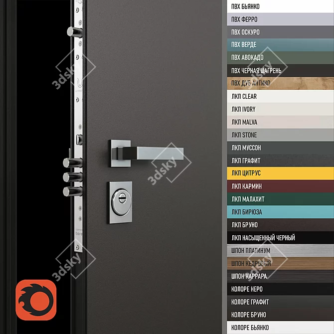 Ultimatum M Steel Door Design 3D model image 2