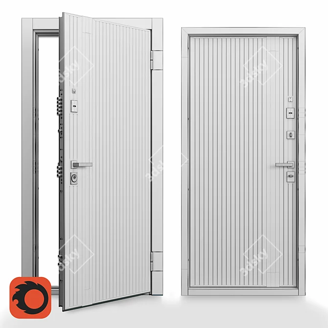 Ultimatum M Steel Door Customization 3D model image 3