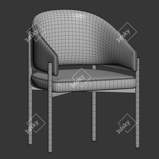 Luxury Multifunctional Solana Dining Chair 3D model image 5