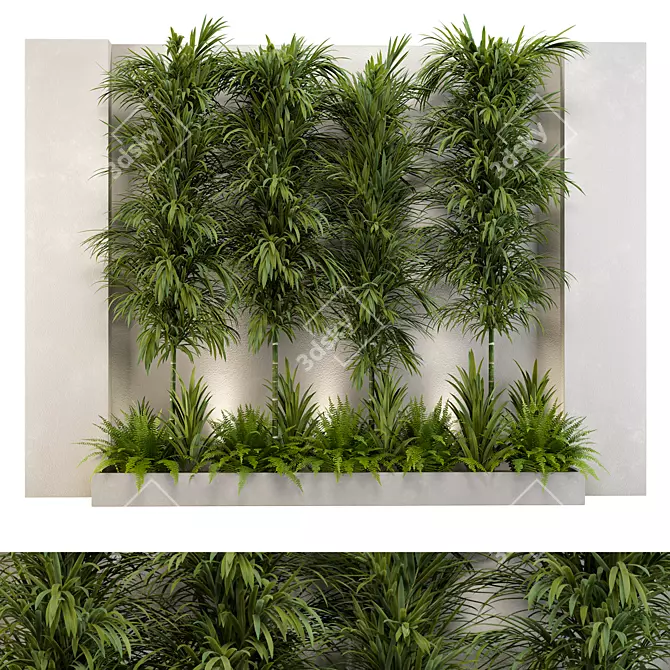 Bamboo Fern Outdoor Garden Decor 3D model image 2