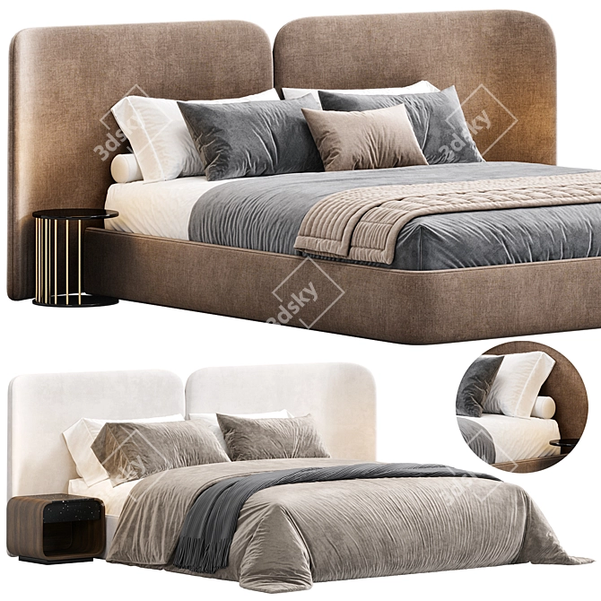 Elegant Dorris Bed 2015 Model 3D model image 6