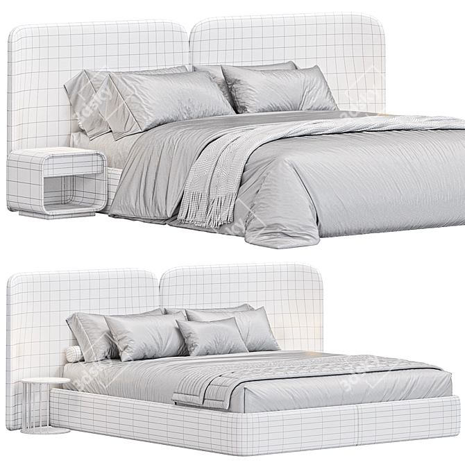 Elegant Dorris Bed 2015 Model 3D model image 5