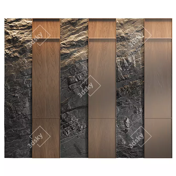  Geometric Decorative Wall Panels 3D model image 2