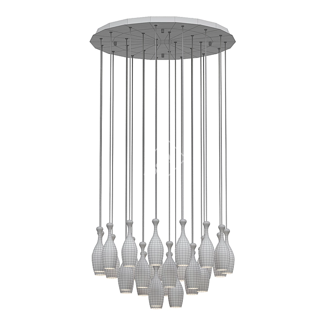 Sparkling LED Bottle Chandelier 3D model image 2