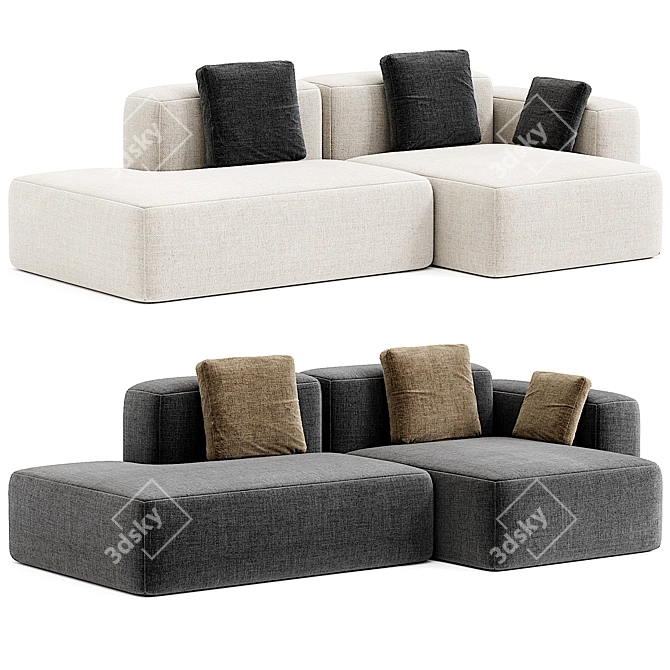 Modern 2 Seater Sofa 3D model image 1