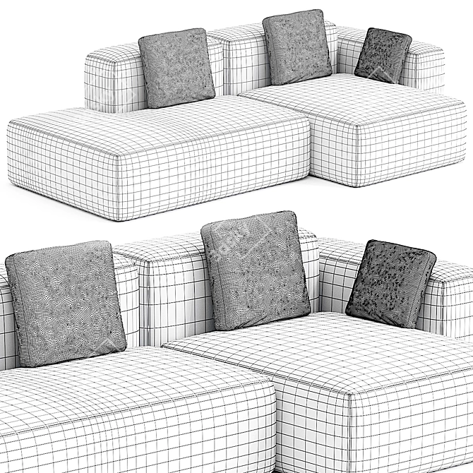 Modern 2 Seater Sofa 3D model image 3