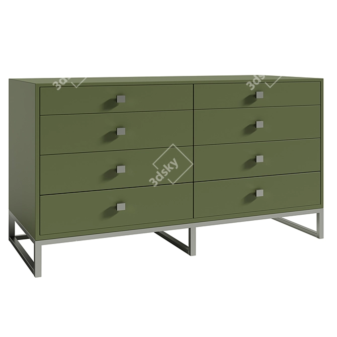 Candy 6-Drawer Dresser for Modern Bedroom 3D model image 5