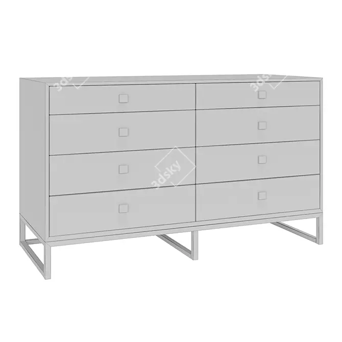 Candy 6-Drawer Dresser for Modern Bedroom 3D model image 6