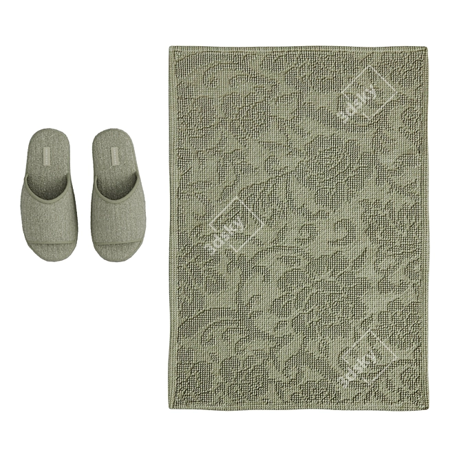 Zara Home Bath Mat & Slippers 3D model image 1