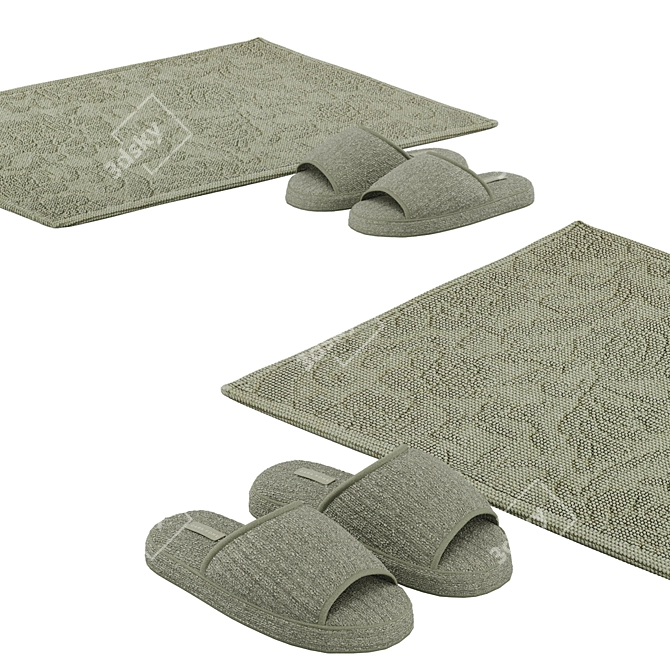 Zara Home Bath Mat & Slippers 3D model image 2