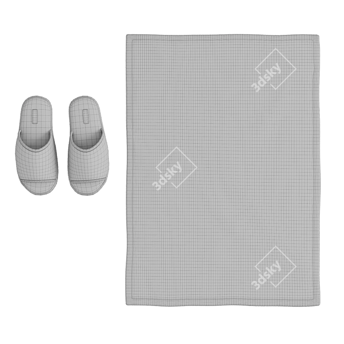 Zara Home Bath Mat & Slippers 3D model image 3