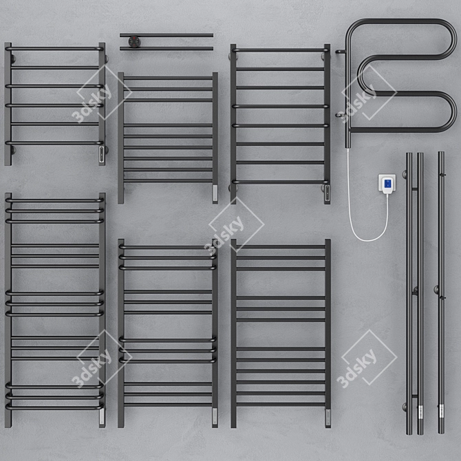 Terminus Towel Warmers Set 3D model image 2