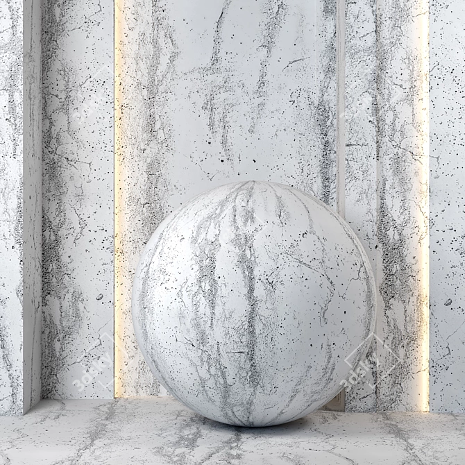 Seamless 4K Concrete Wall Texture 3D model image 1