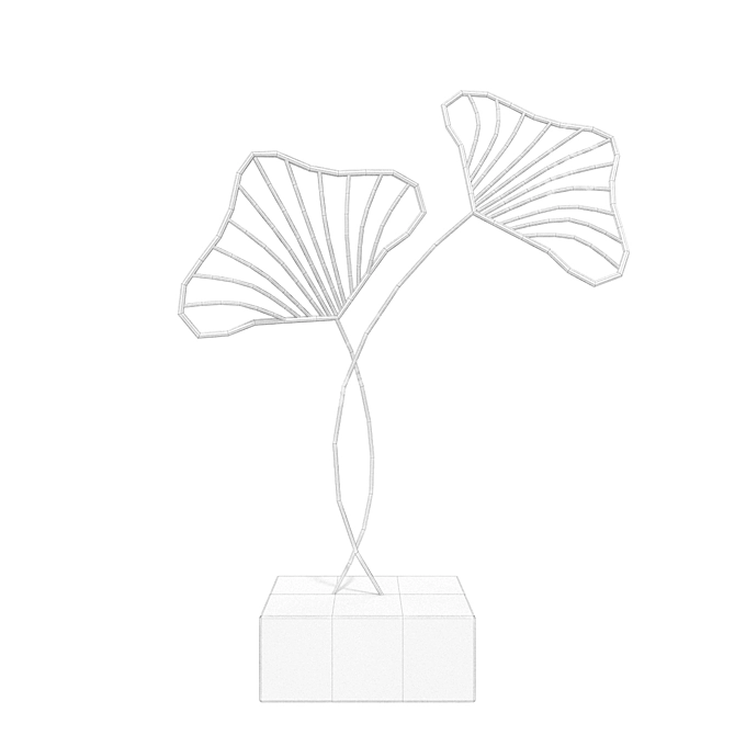 Elegant Leaf Inspired Decorative Figurine 3D model image 2