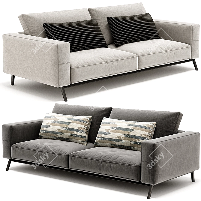 Flexform Ettore 2-Seat Sofa 3D model image 1