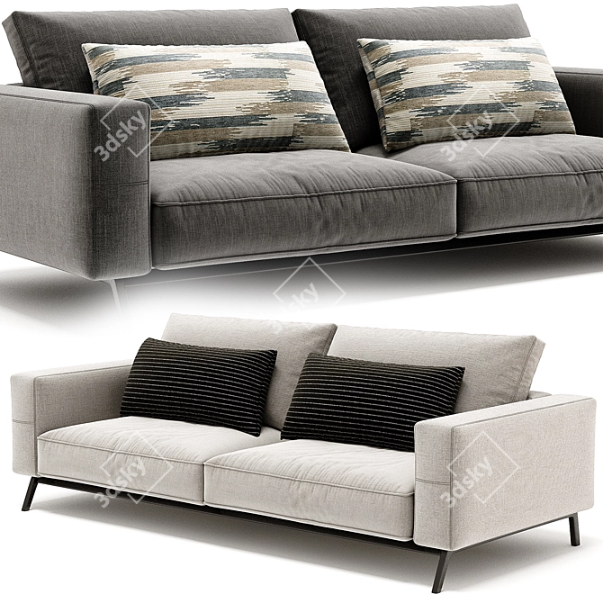 Flexform Ettore 2-Seat Sofa 3D model image 2