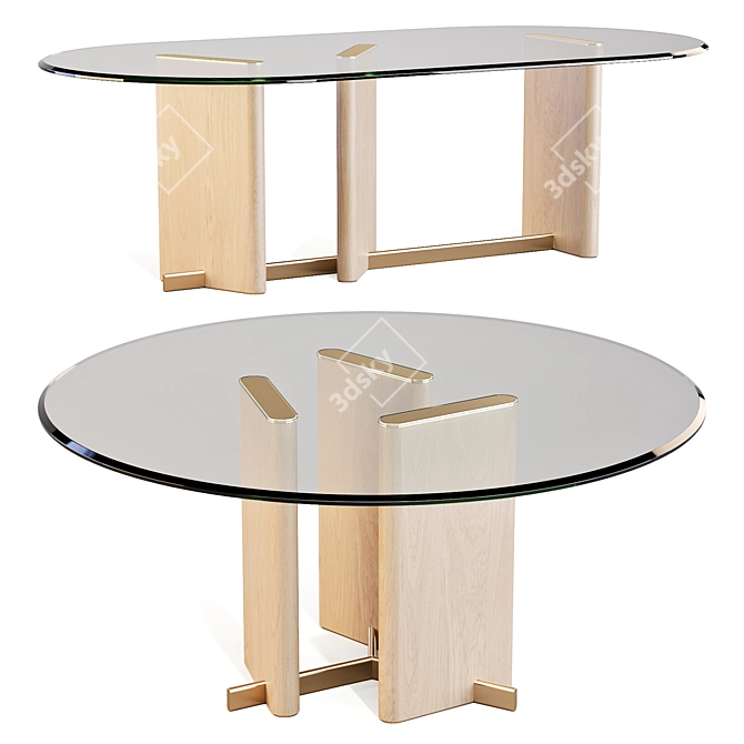 Luxury French Design Dining Tables 3D model image 3