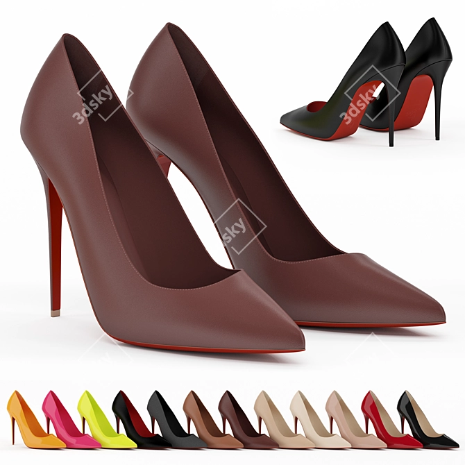 Luxurious Christian Louboutin Kate Heels 3D model image 1