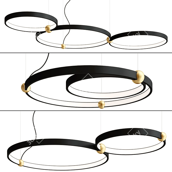 Elegant Amadeo LED Ring Pendant 3D model image 1